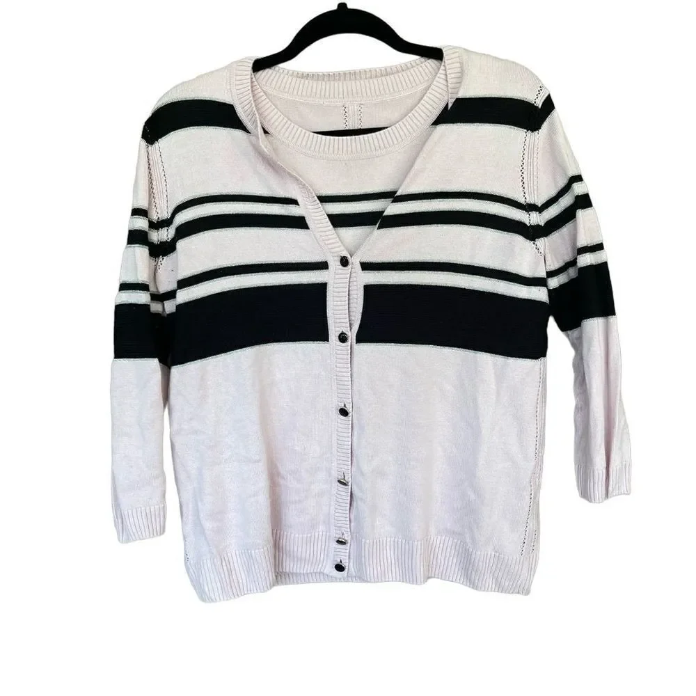 St. John tank blouse and cardigan set